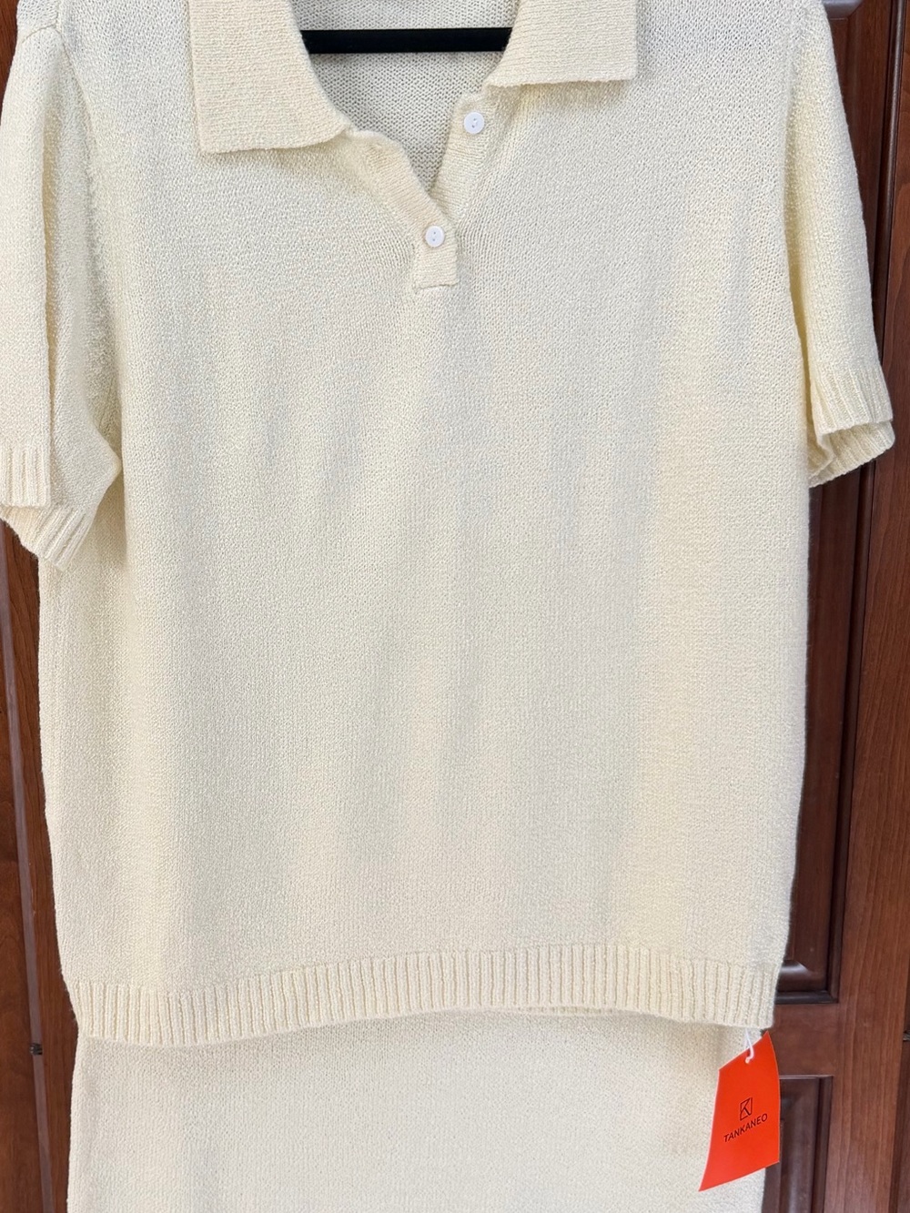 Apricot (CREAM) Knit Polo Skirt Set - NWT - Size XXL